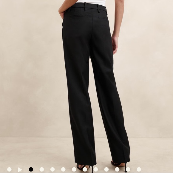 Banana Republic Lido Straight Italian Wool Pant Black 2 - Picture 5 of 9